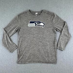 NFL Seattle Seahawks Mens XL T Shirt Long SLeeve Pullover Grey Logo Team Apparel